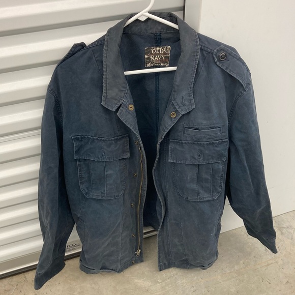 Old Navy Other - Men’s Old Navy Winter Jacket XL Full Zip Button Snap Faded Blue